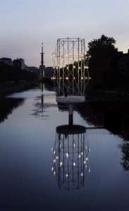 Belvédère des frères Bouroullec - Vue nocturne sur la Vilaine à Rennes